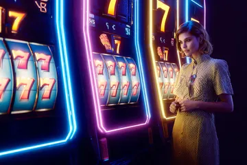 A man celebrating a winning moment on his laptop while gaming symbols float around him, capturing the excitement of CROREWIN games.